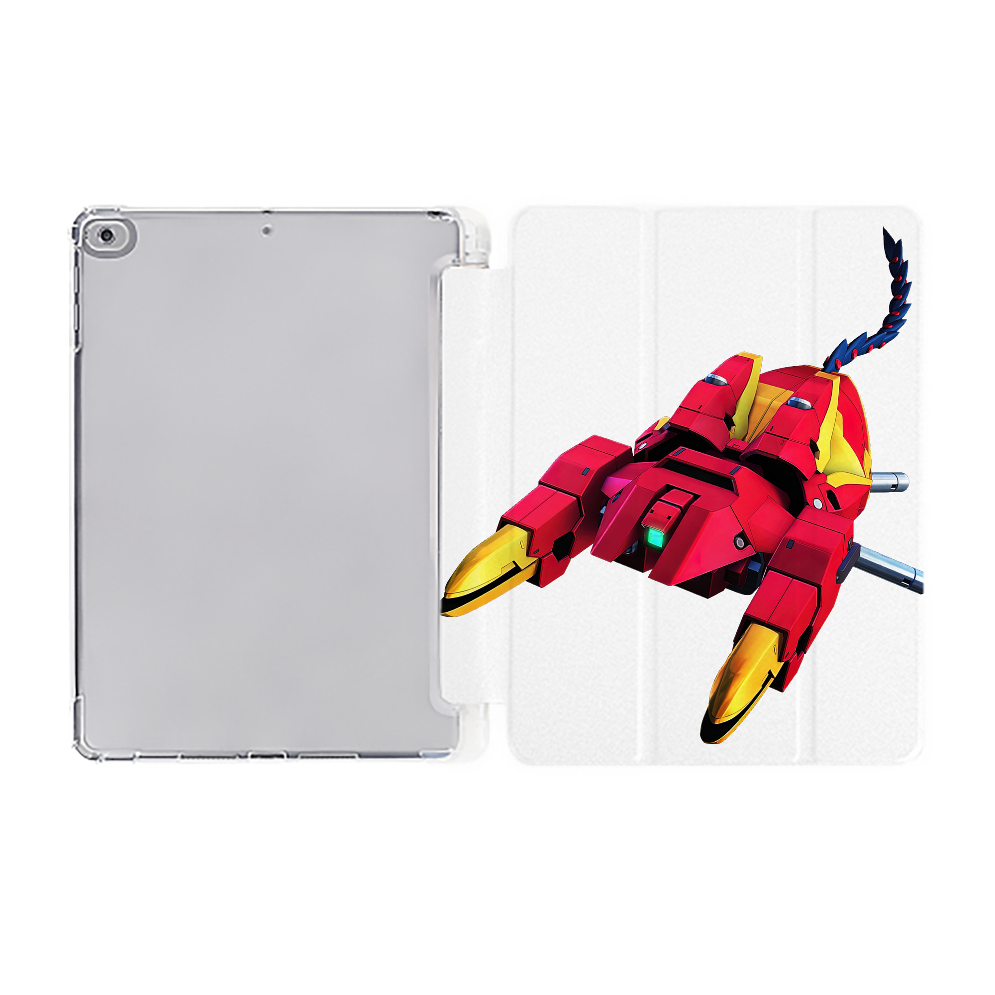 （画像用） 機動戦士ガンダム Mobile Suit Gundam IPad ケース ペン収納付き 三つ折りスタンド PUレザー×シリコン 対応機種9.5/10.5/10.9インチ